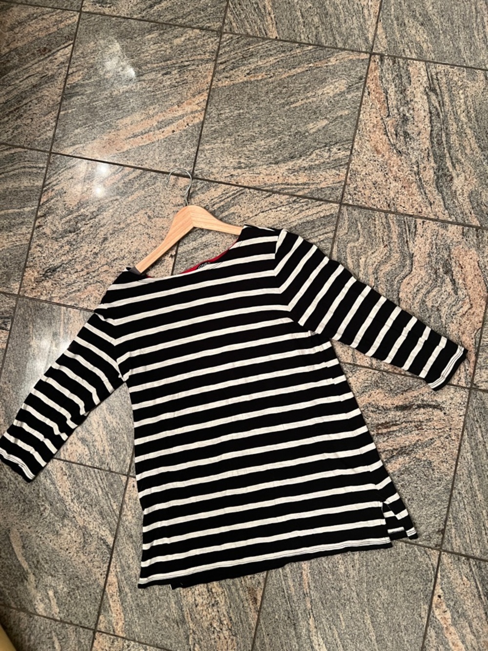 Jones New York Kids Black and White Striped Long Sleeve Tee